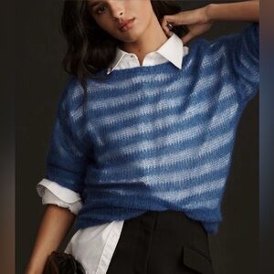 Maeve Sheer blue Pullover Sweater womens size XS. Excellent condition.